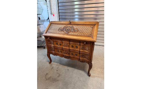 SECRETAIRE A ABATTANT STYLE LOUIS XV + CLE
