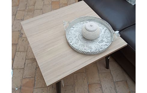 TABLE BASSE MELAMINE CHENE PIED FRENE 70/70