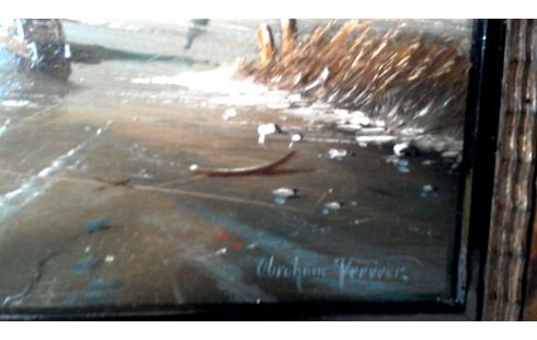 SCHILDERIJ PANEEL  WINTERSCENE/AVERNEER