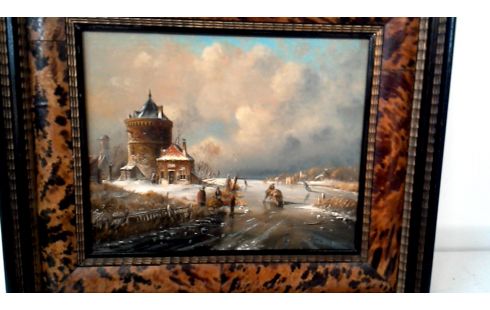 SCHILDERIJ PANEEL  WINTERSCENE/AVERNEER