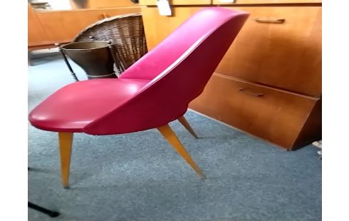 CHAISE PVC ROUGE VINTAGE