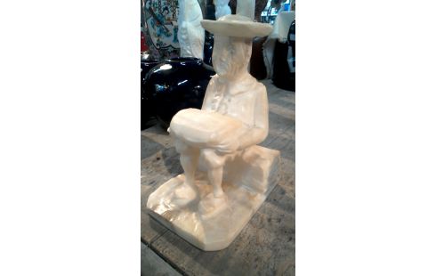 ESTATUA HOMBRE ASIENTO ALABASTRO ORIENTAL