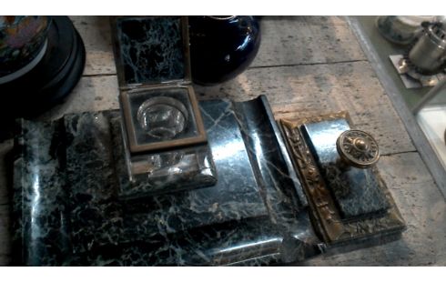 TINTERO MÁRMOL VERDE NEGRO MET