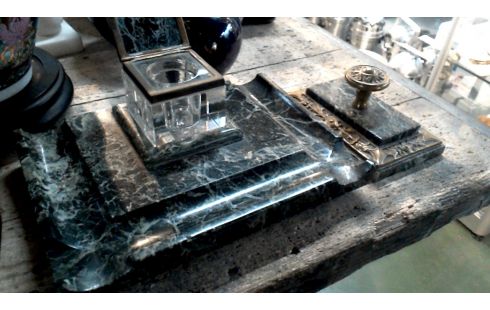 TINTERO MÁRMOL VERDE NEGRO MET