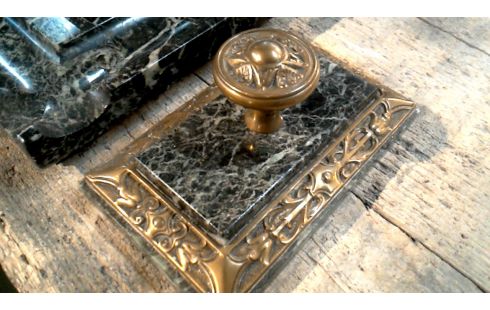 TINTERO MÁRMOL VERDE NEGRO MET