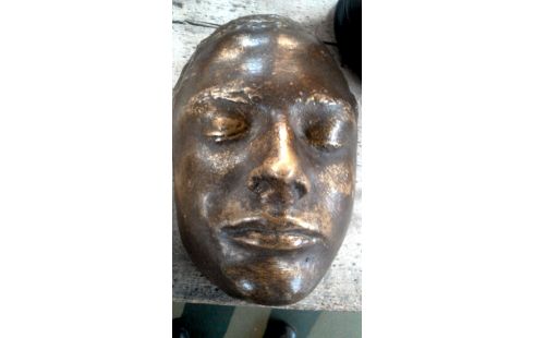 ESTATUA, , CABEZA YESO BRONCE COLOR
