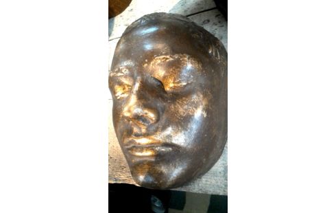 ESTATUA, , CABEZA YESO BRONCE COLOR