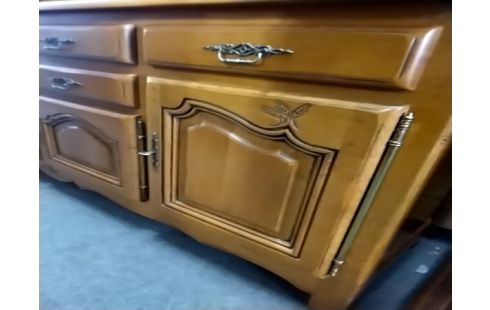 BAHUT BAS RUSTIQUE 4 PORTES CHENE CLAIR