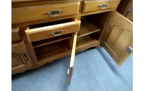 BAHUT BAS RUSTIQUE 4 PORTES CHENE CLAIR