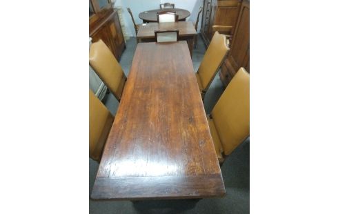 TABLE CHENE 2 TIROIRS