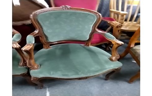 FAUTEUIL STYLE LXV VELOURS VERT