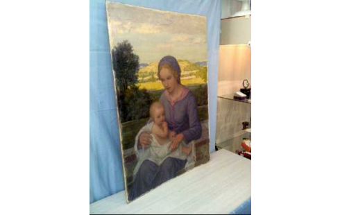 GEMÄLDE <WILHELM HALLER> MUTTER M. KIND