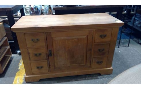 CÓMODA TECA 3 CAJONES 1 PUERTA