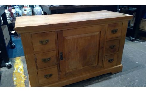 CÓMODA TECA 3 CAJONES 1 PUERTA