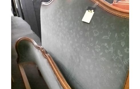 LIT 140X190 BOIS AVEC TISSU VERT (SANS SOMMIER)