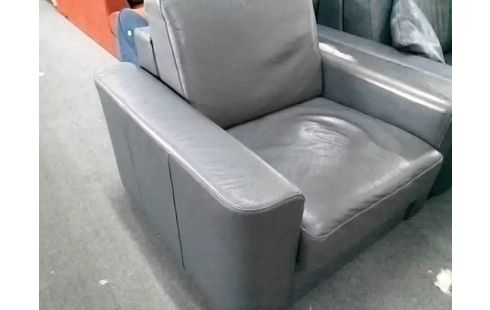 FAUTEUIL CUIR GRIS