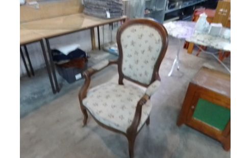 FAUTEUIL VOLTAIRE BOIS TISSU