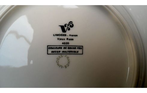 SERVIES LIMOGES VIEUX ROSE