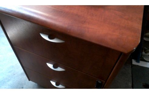 SCHREIBTISCH-SCHUBLADENREGAL NUSSBAUM LOOK 3 SCHUBLADEN, , MOBILE