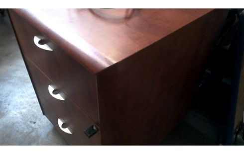 SCHREIBTISCH-SCHUBLADENREGAL NUSSBAUM LOOK 3 SCHUBLADEN, , MOBILE