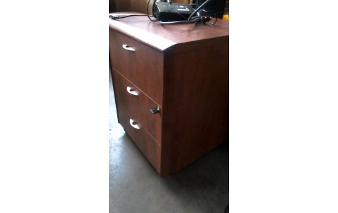 SCHREIBTISCH-SCHUBLADENREGAL NUSSBAUM LOOK 3 SCHUBLADEN, , MOBILE