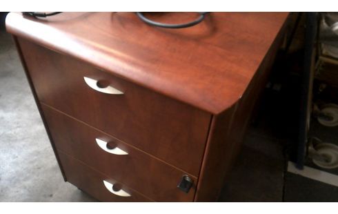 SCHREIBTISCH-SCHUBLADENREGAL NUSSBAUM LOOK 3 SCHUBLADEN, , MOBILE