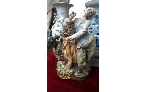ESTATUA ITALIANO HOMBRE MET, , ASNO PORCELANA