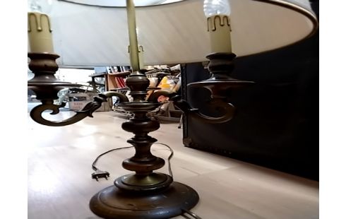 LAMPE DE BUREAU Pied bois