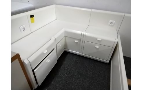 LIT Blanc 140x190 avec meubles rangement