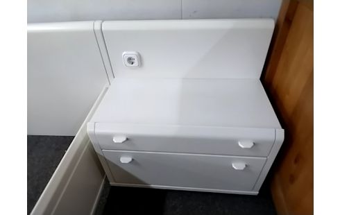 LIT Blanc 140x190 avec meubles rangement