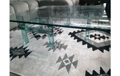 TABLE BASSE VERRE TREMPE ROCHE BOBOIS- 110 X 110 CM