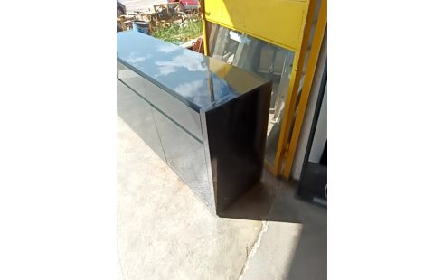 BUFFET BAS MODERNE GRIS 3 PORTES/ 3 TIROIRS