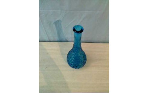 VASE GLAS BLAU ITALIEN BLÄSCHEN VINTAGE