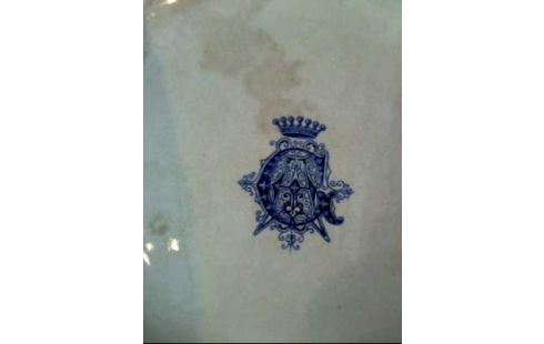 TELLER KERAMIK BLAU WEISS <SARREGUEMINE>