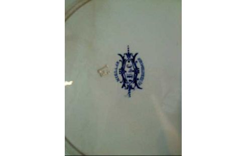 TELLER KERAMIK BLAU WEISS <SARREGUEMINE>