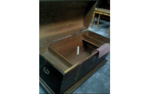 TRUHE MIT DECKEL HOLZ GROSS MASSIV VINTAGE