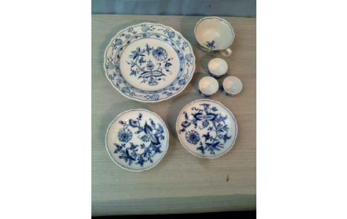 GESCHIRR-SET 7-TLG MEISSEN ZWIEBELMUST.