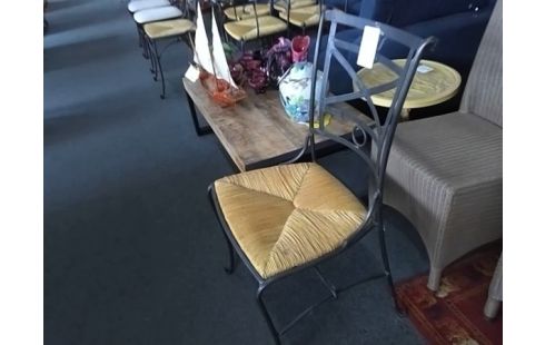 CHAISE FER FORGE PAILLEE