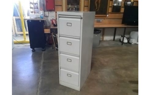 CLASSEUR RANGEMENT DOCUMENTS METAL GRIS EN L'ETAT 4 TIROIRS