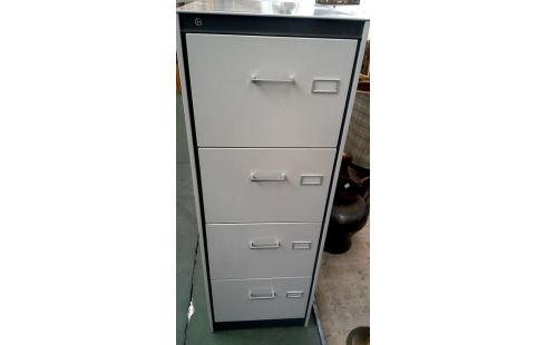 ARMOIRE DE BUREAU 4 TIROIRS GRIS METAL