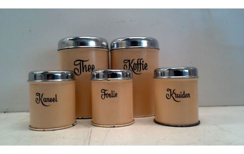 POTTEN VOORRAAD BEIGE  CHROME  5ST.