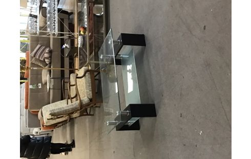 TABLE DE SALON MODERNE VERRE NOIR