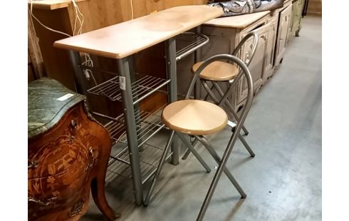 TABLE HAUTE + 2 TABOURETS