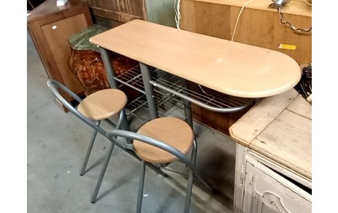 TABLE HAUTE + 2 TABOURETS