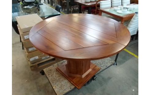 TABLE RONDE BOIS EXOTIQUE 1 ALLONGE