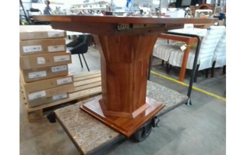 TABLE RONDE BOIS EXOTIQUE 1 ALLONGE