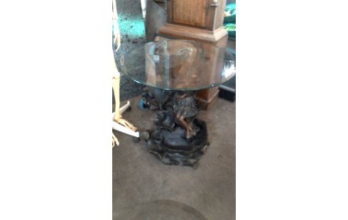 TAFEL ROND GLAS RESIN ONDERSTEL