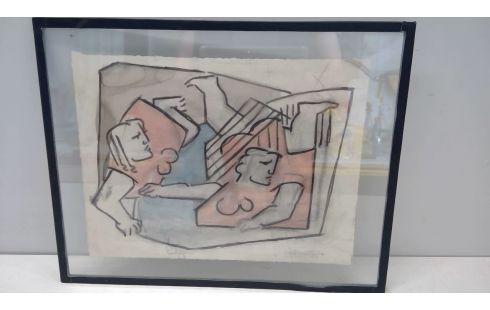 TEKENING/PASTEL DUBELZIJDIG HERMAN JACOBS JAREN 50