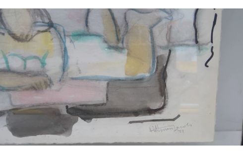 TEKENING/PASTEL DUBELZIJDIG HERMAN JACOBS JAREN 50