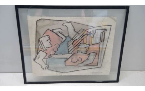 TEKENING/PASTEL DUBELZIJDIG HERMAN JACOBS JAREN 50